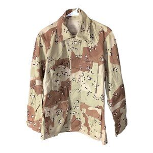 US Military Chocolate Chip Desert Camouflage Combat Coat Mens Small Short Brown